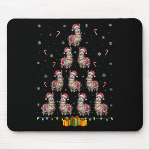 Womens Llama Weihnachtsmannmütze Xmas Lights Men W Mousepad