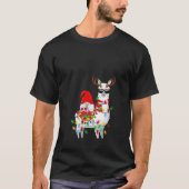 Womens Llama Xmas Lighting Funny Gnome Riding Llam T-Shirt (Vorderseite)