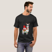 Womens Llama Xmas Lighting Funny Gnome Riding Llam T-Shirt (Vorne ganz)