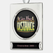 Womens Long Distance Running - Marathon Runner Banner-Ornament Silber (Links)