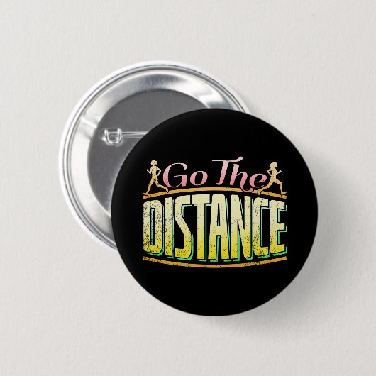 Womens Long Distance Running - Marathon Runner Button (Vorne & Hinten)