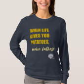 Women's Long-Sleeve Hanukkah Shirt - "Make latkes" (Vorderseite)