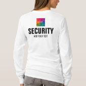 Womens Long Sleeve Security Hochladen Ihres Logos  T-Shirt (Rückseite)
