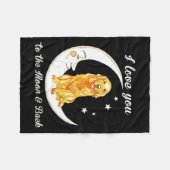 Womens Love Golden Retriever To The Moon And Back Fleecedecke (Vorderseite (Horizontal))