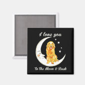 Womens Love Golden Retriever To The Moon And Back Magnet (Vorderseite/Rückseite)