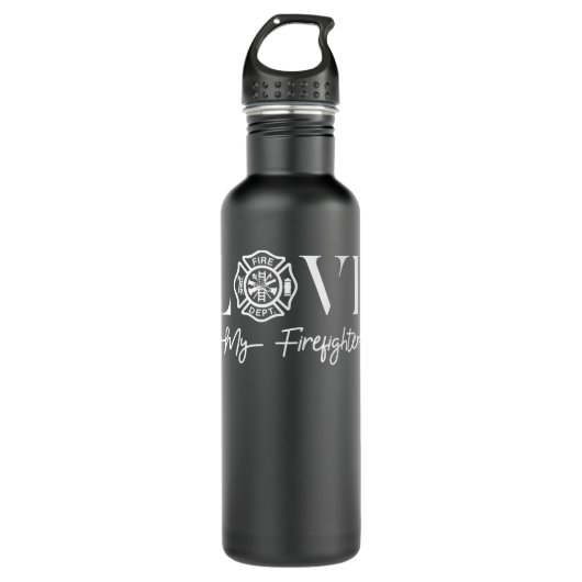 Womens Love My Firefighter Fireman Wife Girlfriend Edelstahlflasche (Vorderseite)