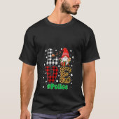 Womens Love Police Gnome Christmas Leopard Plaid X T-Shirt (Vorderseite)