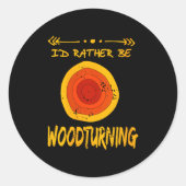 Womens Love Spending Time Woodturning Humor Retro Runder Aufkleber (Vorderseite)