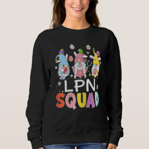 Womens Lpn Squad Bunny Gnome Rabbit Eggs Jagd N Sweatshirt