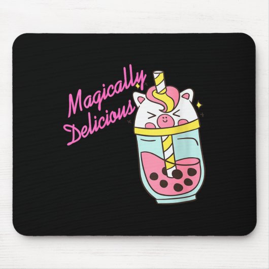 Womens Magically Delicious Unicorn Boba Kawaii Bub Mousepad (Vorne)