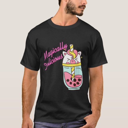 Womens Magically Delicious Unicorn Boba Kawaii Bub T-Shirt (Vorderseite)