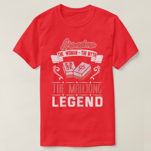 Womens Mahjong Grandma Funny Großmutter Chinesisch T-Shirt (Design vorne)