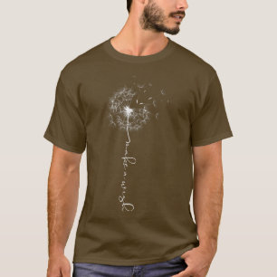 Womens Make A Wish Dandelion Floral Positive Sayin T-Shirt