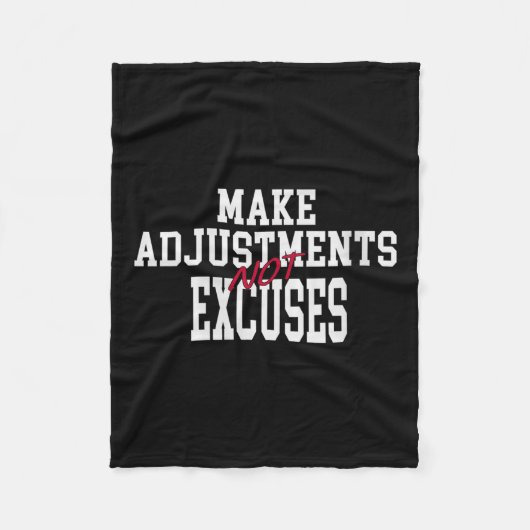 Womens Make Adjustments Not Excuses Motivational Q Fleecedecke (Vorderseite)