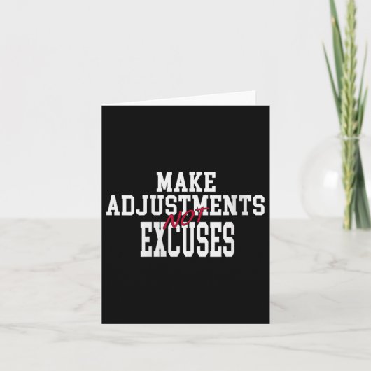 Womens Make Adjustments Not Excuses Motivational Q Karte (Vorderseite)