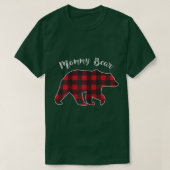 Womens Mama Bear Christmas Pajama Kariert Buffalo T-Shirt (Design vorne)