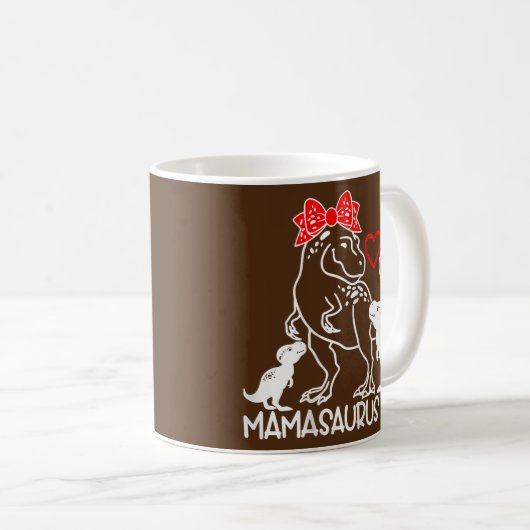 Womens Mamasaurus T Rex Dinosaur Funny Mama Kaffeetasse (VorderseiteRechts)