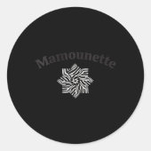 Womens Mamounette, Mommy In French, New Moms, Baby Runder Aufkleber (Vorderseite)