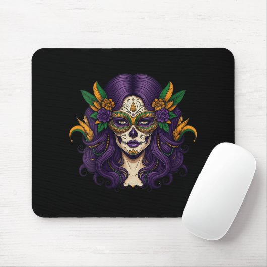 Womens Mardi Gras Costume Women Sugar Skull Carniv Mousepad (Mit Mouse)