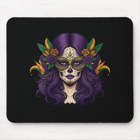 Womens Mardi Gras Costume Women Sugar Skull Carniv Mousepad (Vorne)