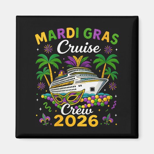 Womens Mardi Gras Cruise Crew 2026 Trip New Orlean Magnet (Vorne)
