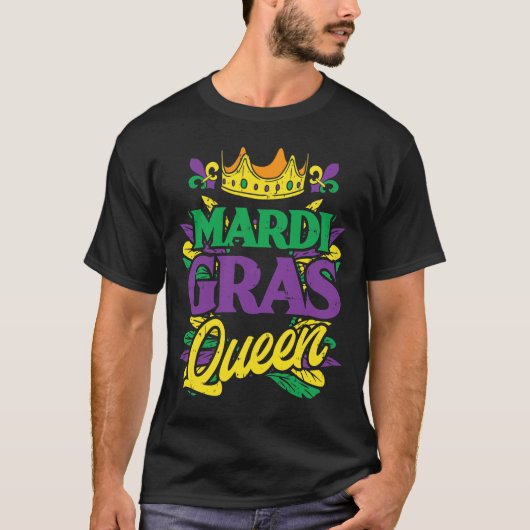 Womens Mardi Gras Queen Crown Funny Mardi Gras Car T-Shirt (Vorderseite)
