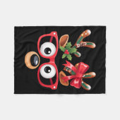 Womens Matching Family Christmas Reindeer Face Gle Fleecedecke (Vorderseite (Horizontal))