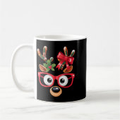Womens Matching Family Christmas Reindeer Face Gle Kaffeetasse (Links)