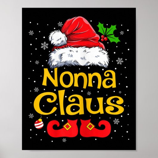 Womens Matching Family Christmas Santa Hat Xmas Fu Poster (Vorne)
