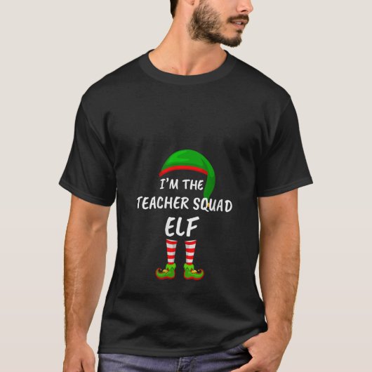 Womens Matching Family I m The Teacher Squad Elf C T-Shirt (Vorderseite)