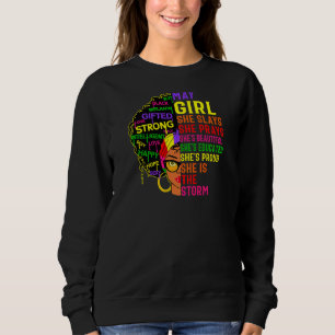 Womens May Girl She Slays & Prays May Birthday Gi Sweatshirt