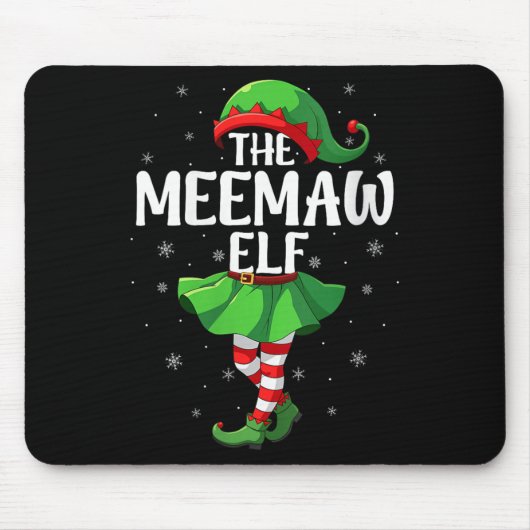 Womens Meemaw Elf Christmas Girls Women Elf Squad Mousepad (Vorne)