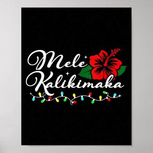 Womens Mele Kalikimaka Hibiscus Flower Hawaii Chri Poster (Vorne)