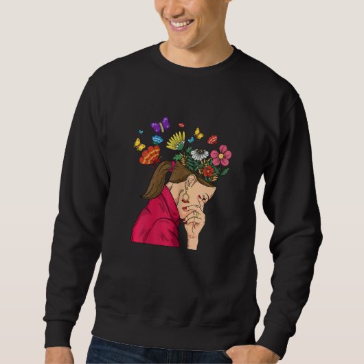 Womens Mental Health Matters  Think Positive Thoug Sweatshirt (Vorderseite)