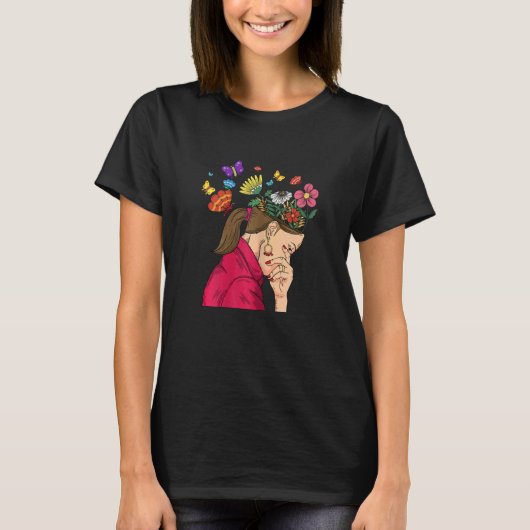 Womens Mental Health Matters Think Positive Thoug T-Shirt (Vorderseite)