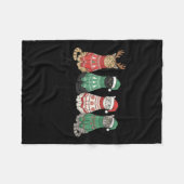 Womens Meowy Christmas Cat Lover Reindeer Santa Cl Fleecedecke (Vorderseite (Horizontal))