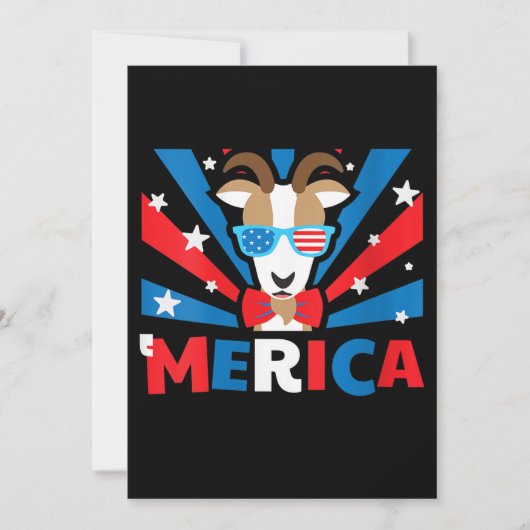 Womens Merica Goat Einladung (Vorderseite)