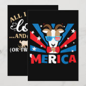 Womens Merica Goat Einladung (Vorne/Hinten)
