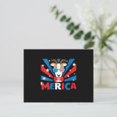 Womens Merica Goat Postkarte (Stehend Vorderseite)