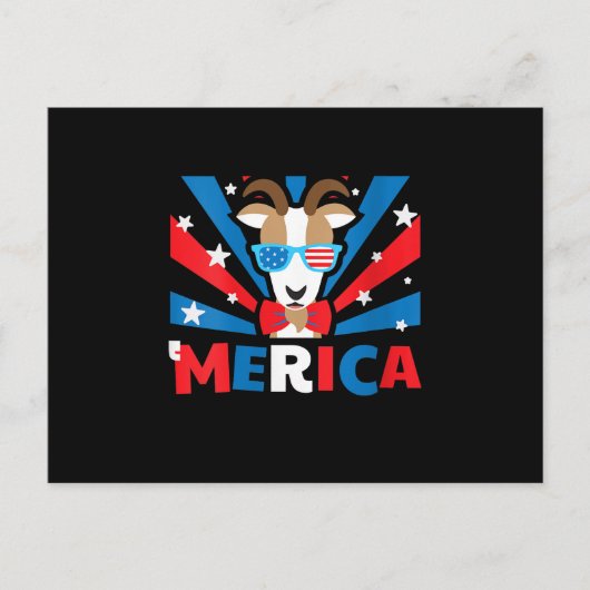 Womens Merica Goat Postkarte (Vorderseite)