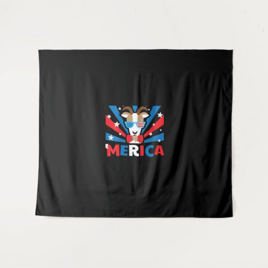 Womens Merica Goat Wandteppich (Vorderseite (Horizontal))