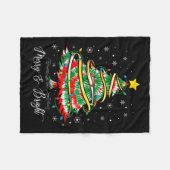 Womens Merry & Bright Merry Christmas Tree Tie Fleecedecke (Vorderseite (Horizontal))
