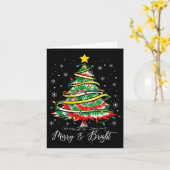 Womens Merry &amp; Bright Merry Christmas Tree Tie Karte (Gelbe Blume)