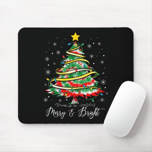 Womens Merry & Bright Merry Christmas Tree Tie Mousepad (Mit Mouse)