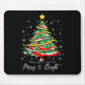 Womens Merry & Bright Merry Christmas Tree Tie Mousepad (Vorne)