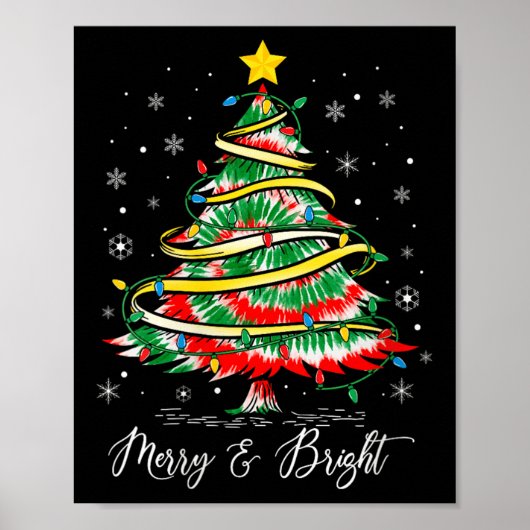 Womens Merry & Bright Merry Christmas Tree Tie Poster (Vorne)