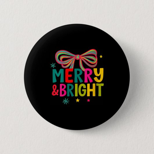 Womens Merry And Bright Christmas Crew 2025 Funny Button (Vorderseite)