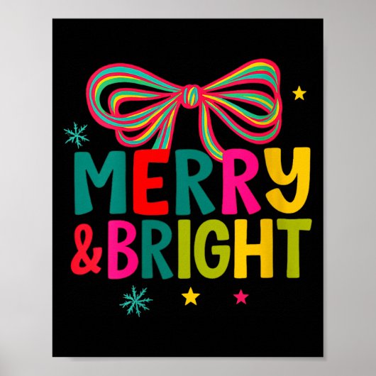 Womens Merry And Bright Christmas Crew 2025 Funny Poster (Vorne)