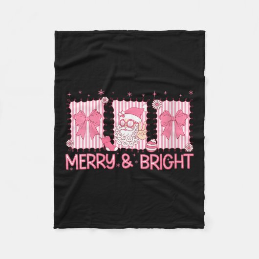 Womens Merry And Bright Nk Coquette Santa Claus Bo Fleecedecke (Vorderseite)