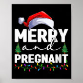Womens Merry And Pregnant Christmas Pregnancy Anno Poster (Vorne)
